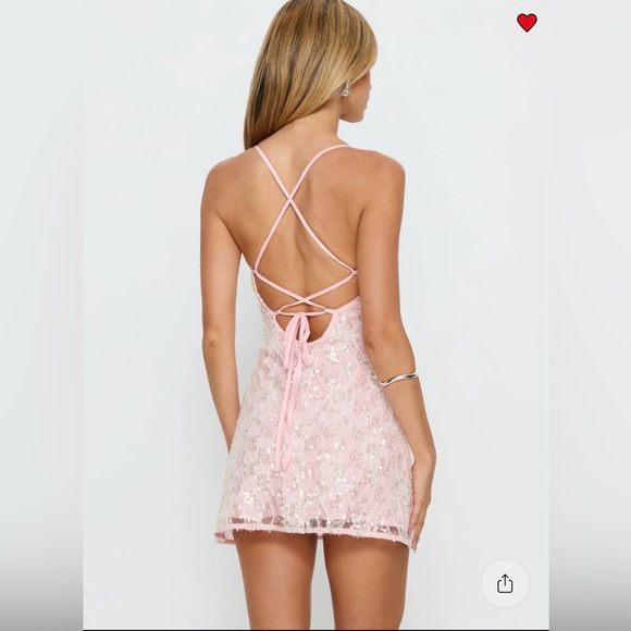 Princess Polly Disco Lace Sequin Lace Mini Dress - Picture 3 of 9